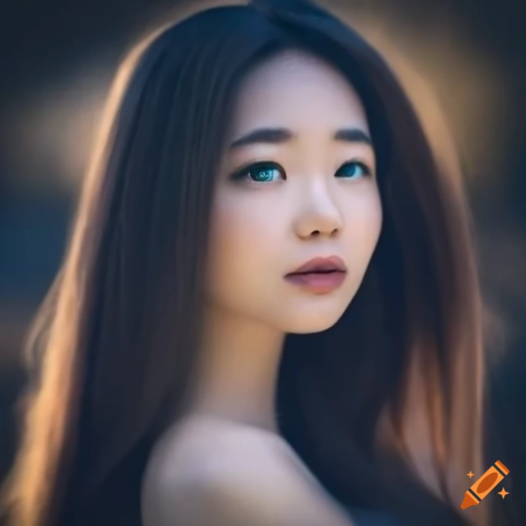 Beautiful woman portrait real-life super-detailed enhanced morphs into ...