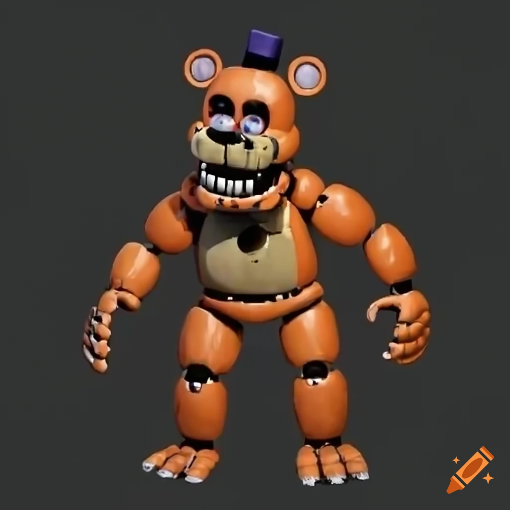 A five nights at freddys 1 style fox full body character on Craiyon