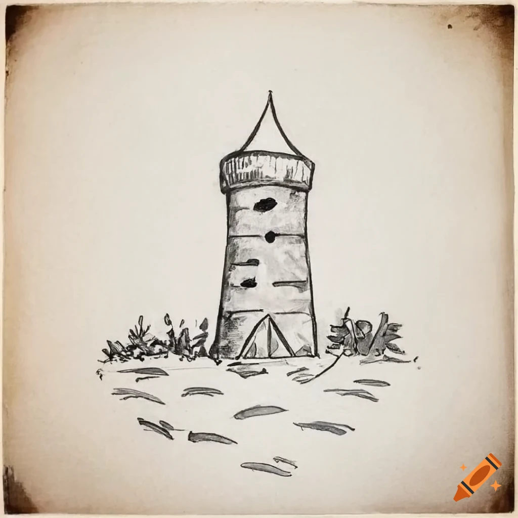 2d top down game sprite of a tower for a towerdefense game in black and ...