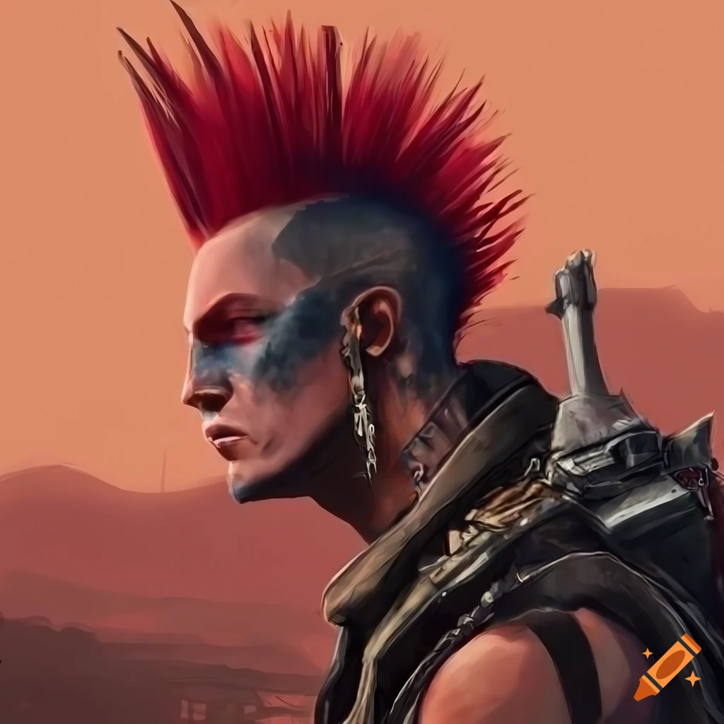 guy with mohawk | Punk character art, Drawings, Art reference poses