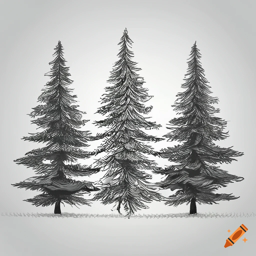 Christmas tree drawing plant pine. | Premium Photo Illustration - rawpixel