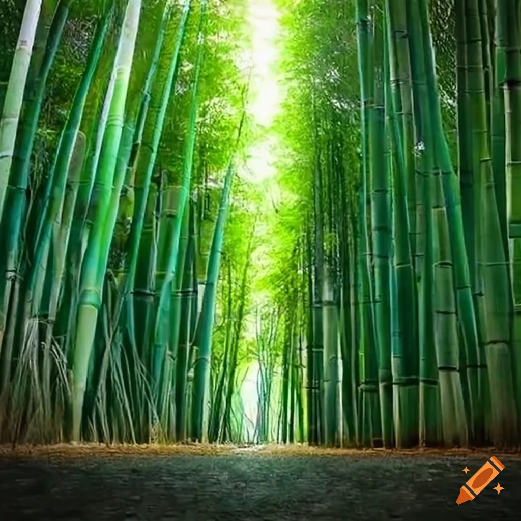 A green bamboo wallpaper on Craiyon