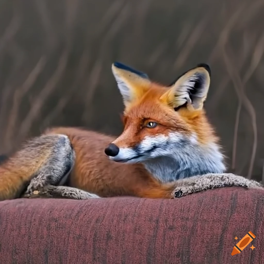 The Yearning Fox Lies In Wait Fox lie on the sofa on Craiyon