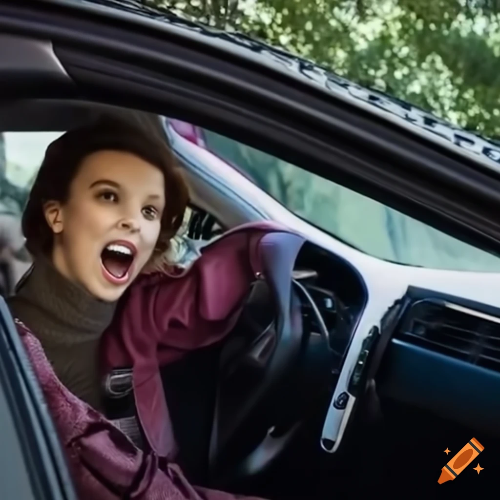 millie bobby brown driving nissan altima
