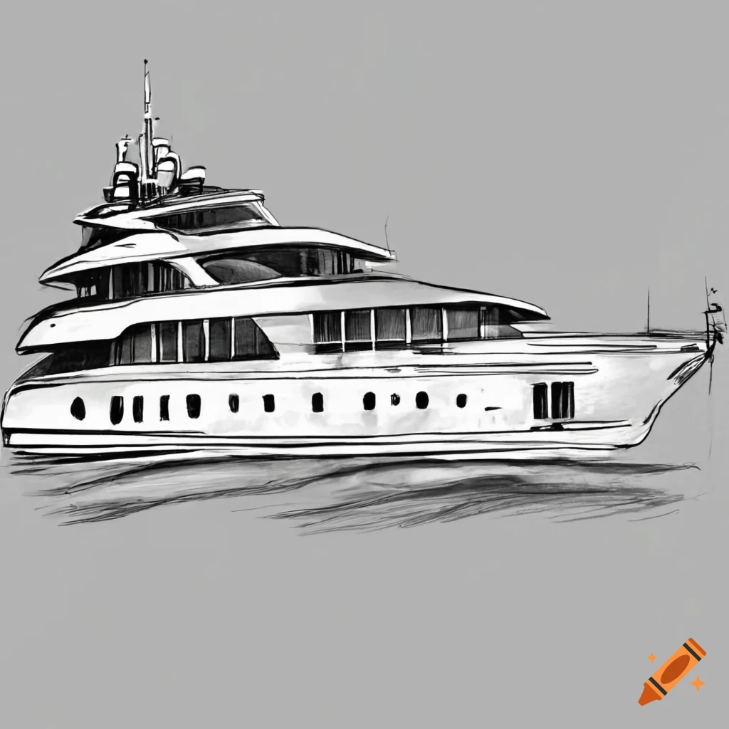luxury yacht drawing