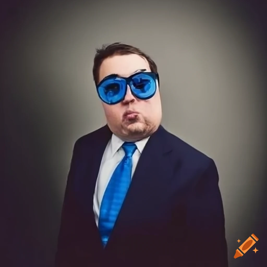 Fat Politician Liberal Blue Glasses 