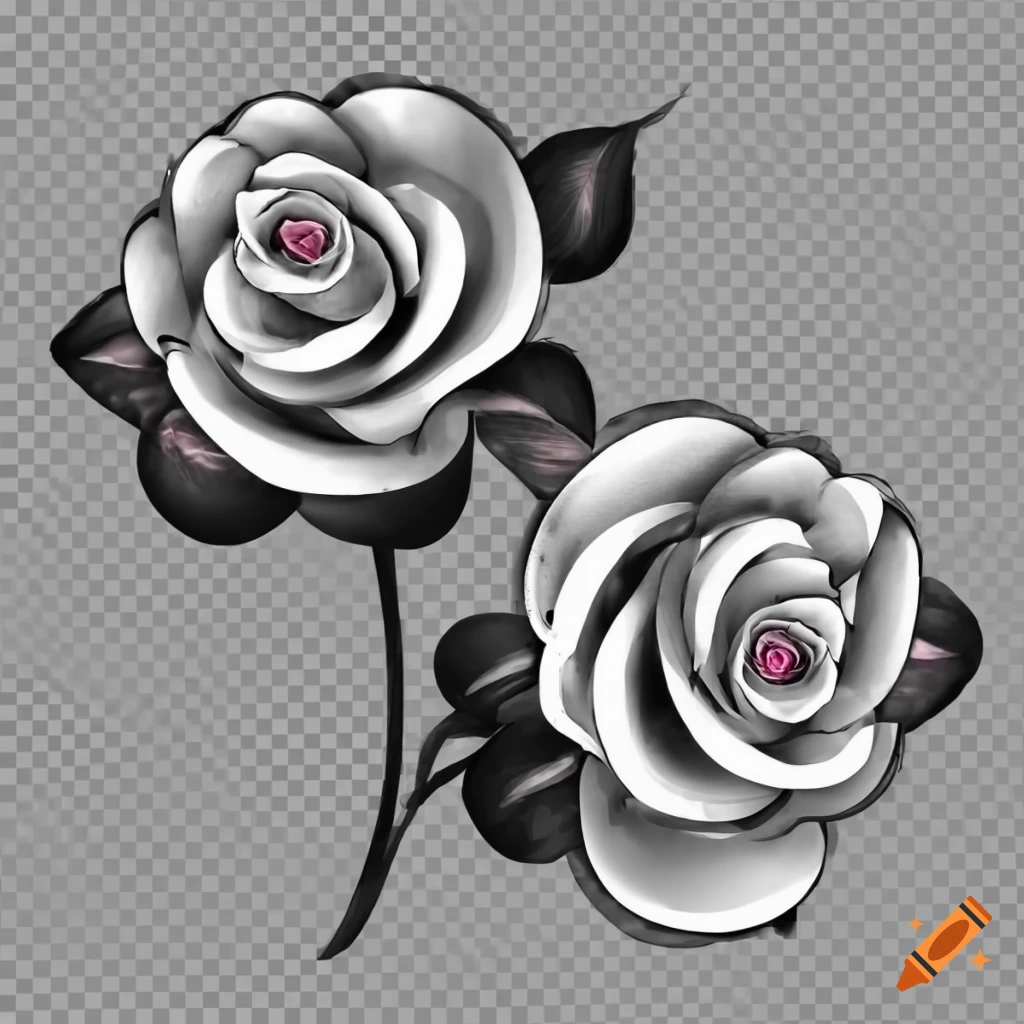Art, rose tattoo, white, poster, monochrome png | PNGWing