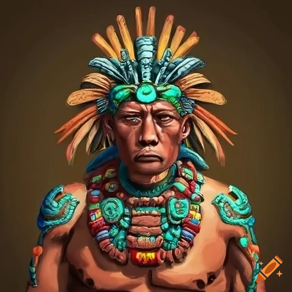 Mayan warrior in edouard detaille style and design, complete hands ...