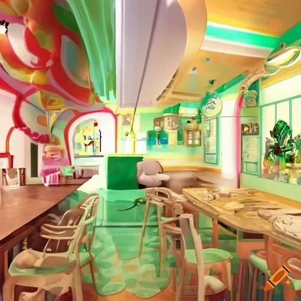 Minty ice cream parlor on Craiyon