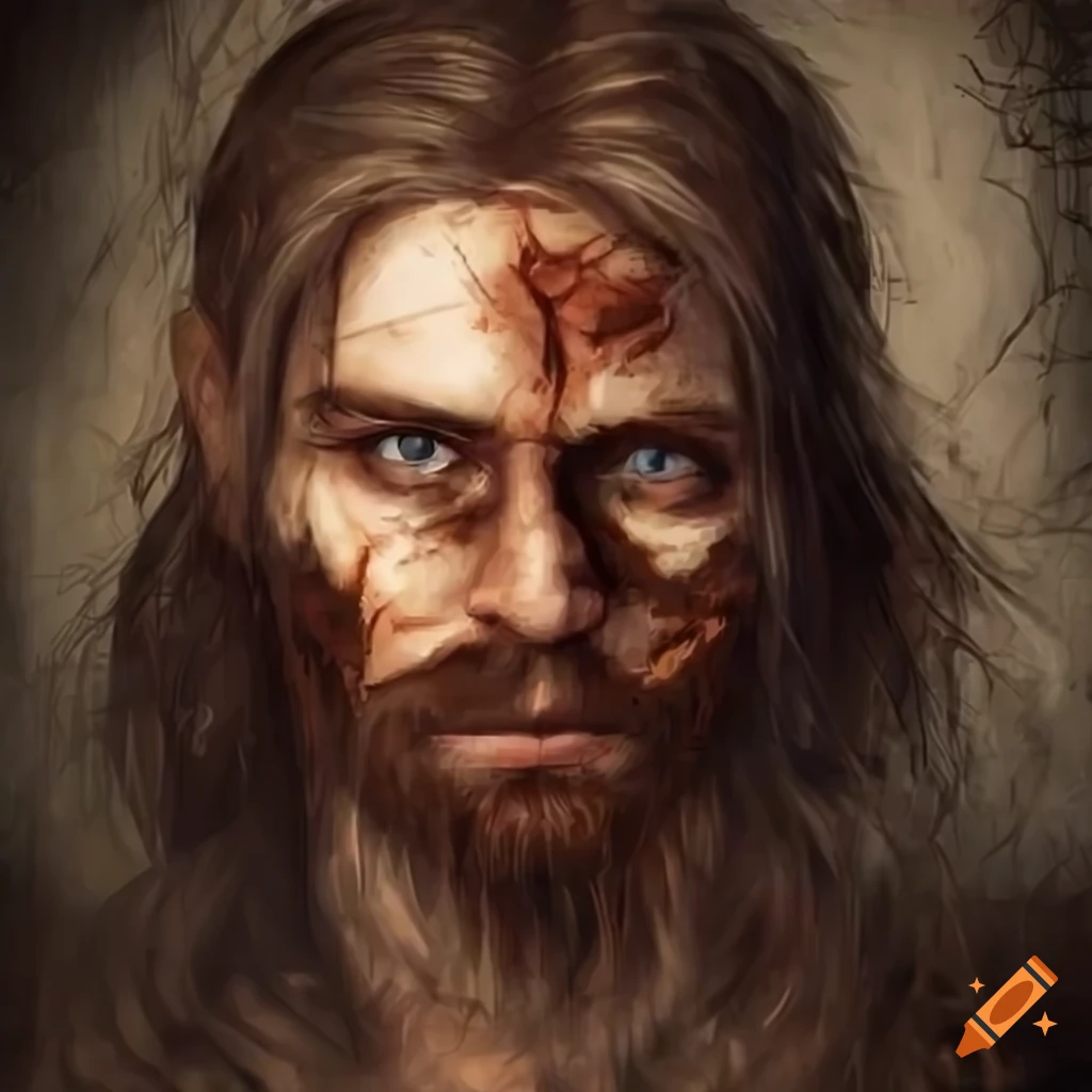 Dnd medieval style wanted poster. a portrait of a mans face which 