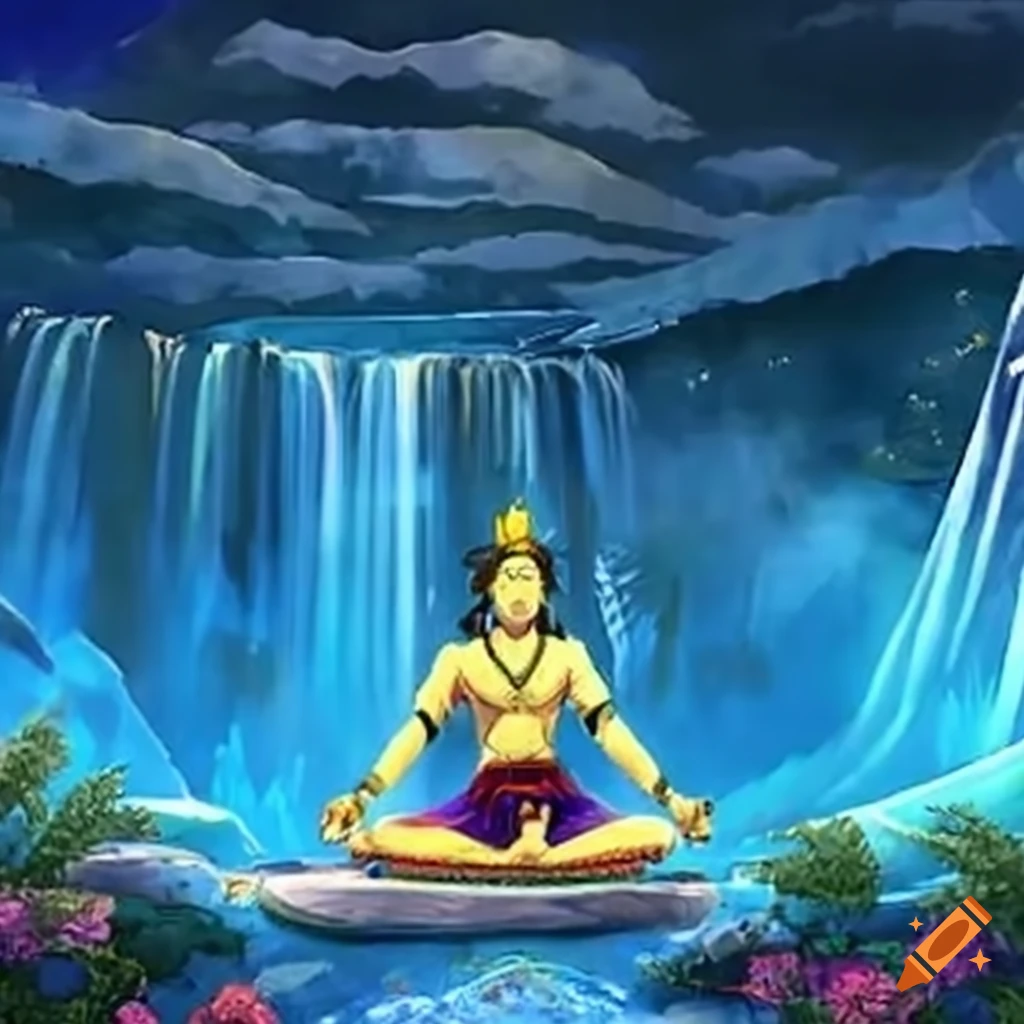 Lexica - Buddhist monk meditating in a jungle during the night, stunning  anime art by artgerm, 8k, award-winner