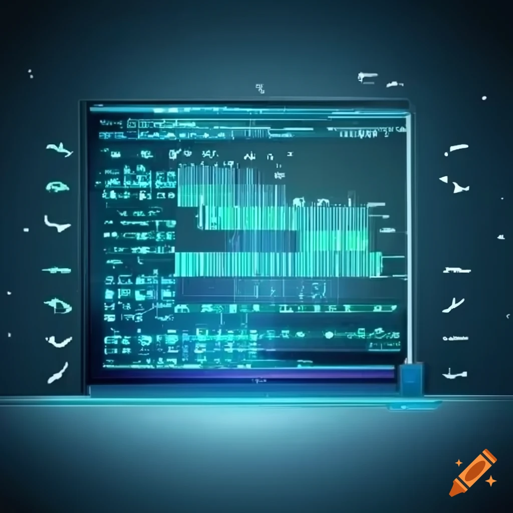 Programming code on a mathematics and physics screen for scientific ...