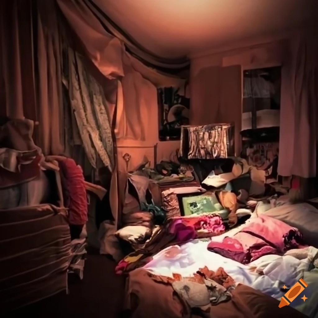 Inside of a messy bedroom