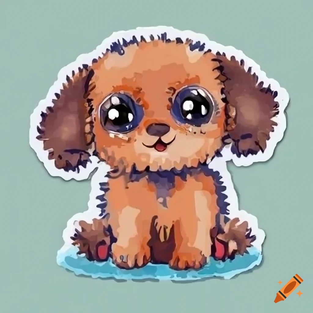 Cute sticker design dog on Craiyon