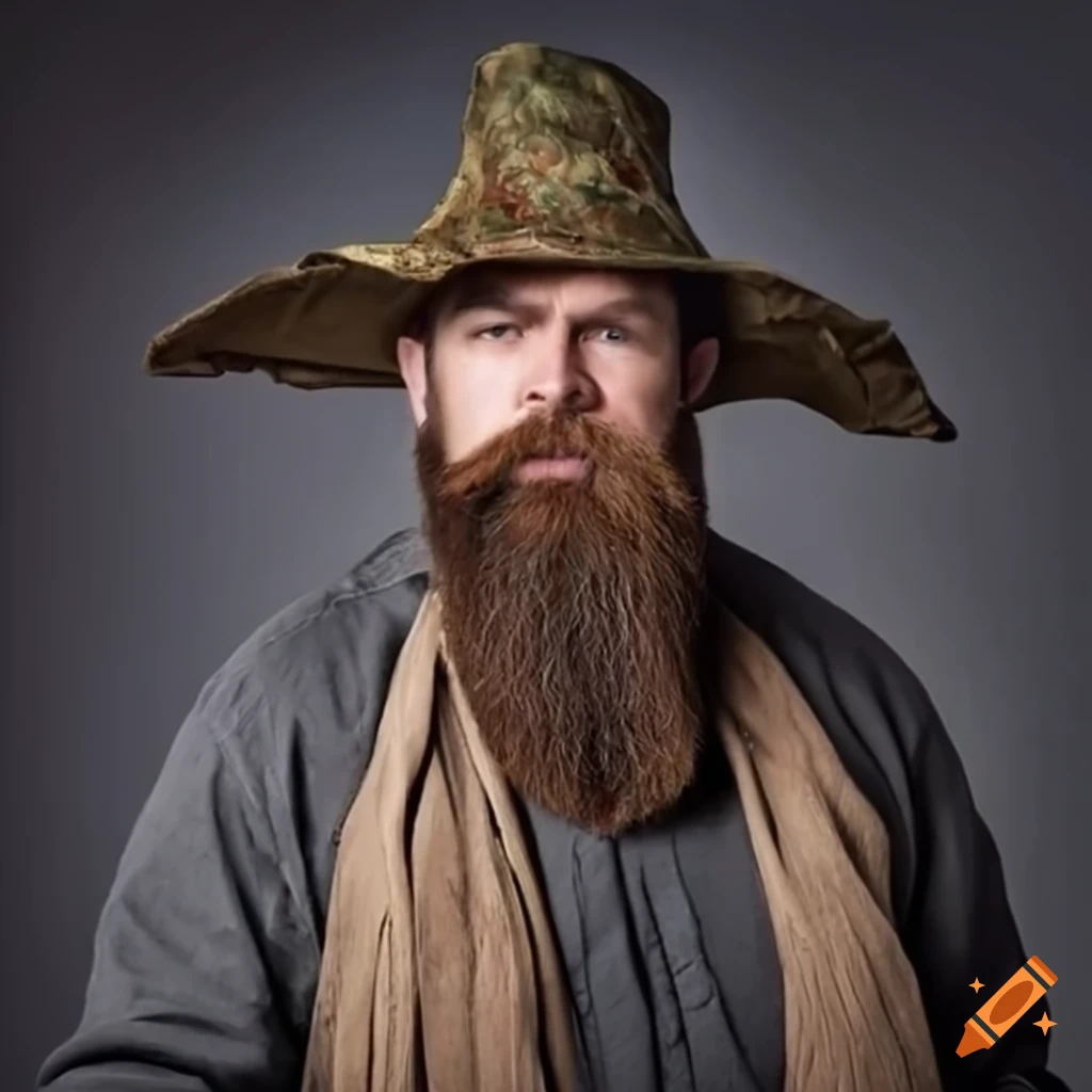 Bearded-man wears an-old-hunter-hat hyper-realistic on Craiyon