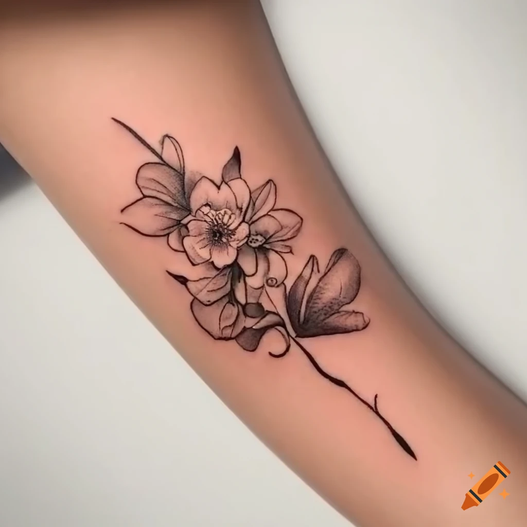 Image result for simple flower line drawing | Tattoos, Poke tattoo, Flower  tattoo designs