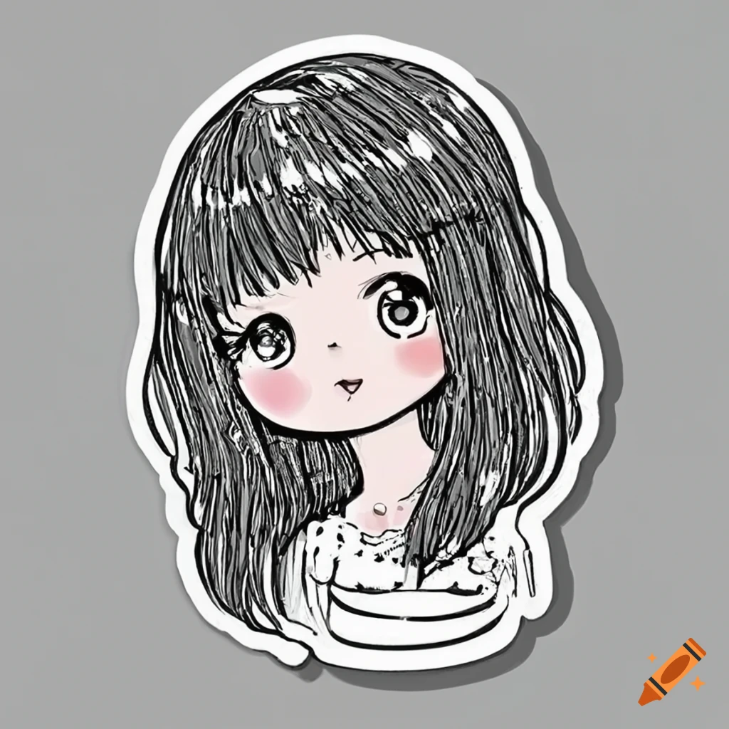 cute girl cartoon drawing