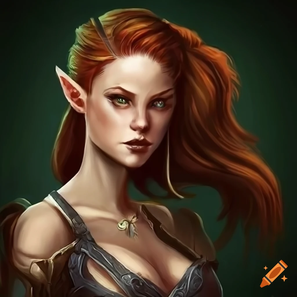 Female Elf Portrait Pathfinder Fantasy Style 