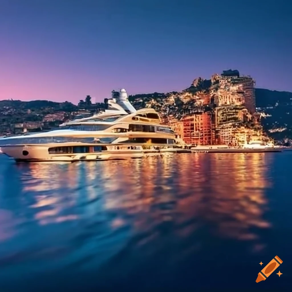 House in monaco with a big yacht