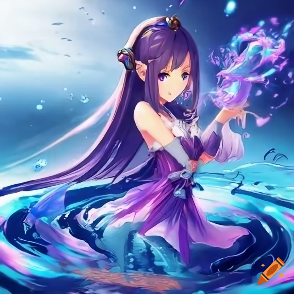 A stunning 4k wallpaper featuring sangonomya kokomi and her water elemental  magic