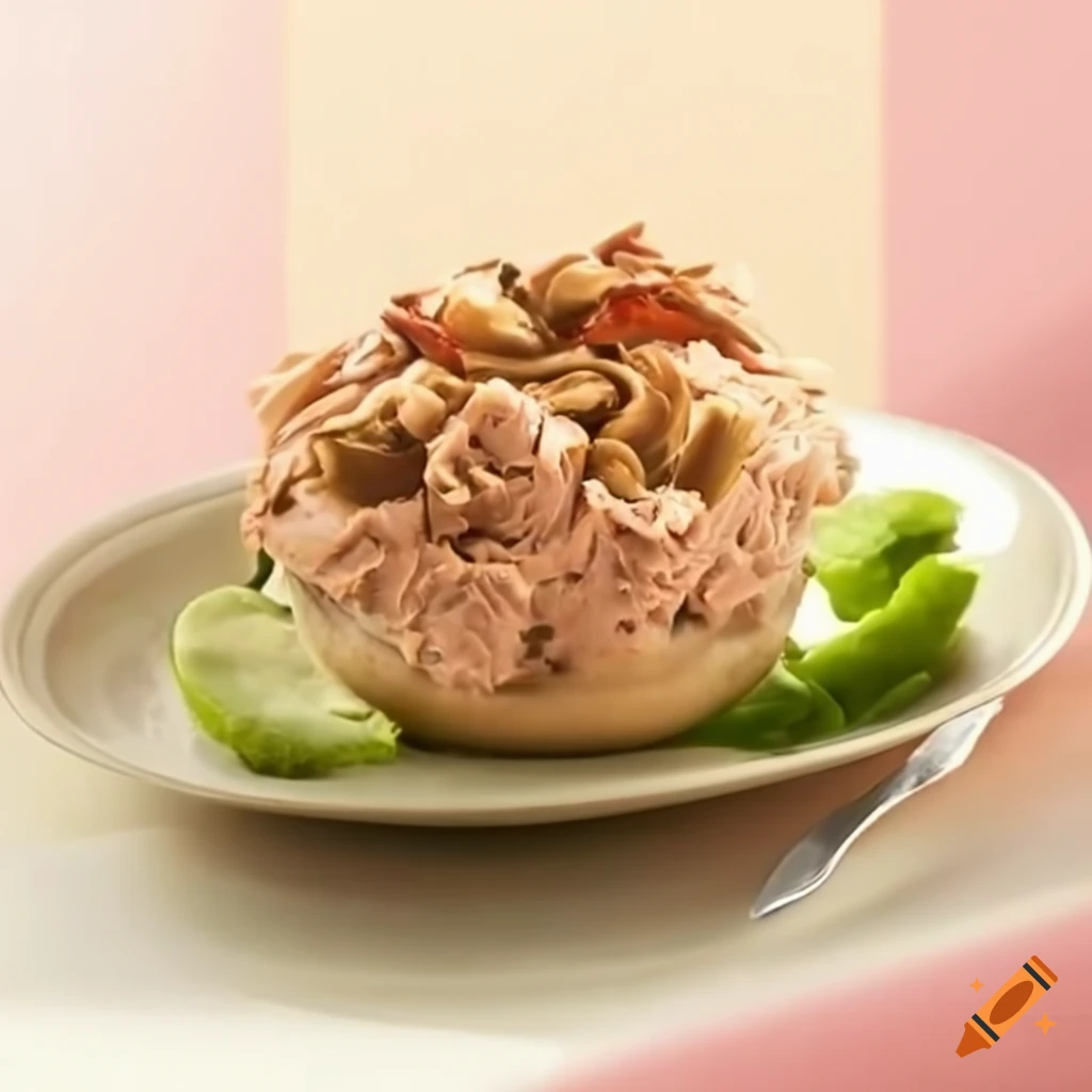 Peanut butter topped with tuna salad