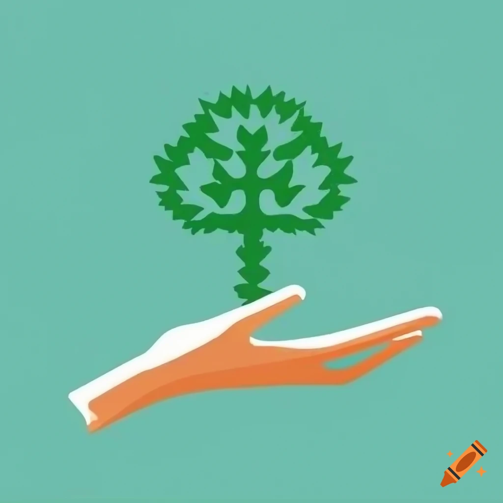female holding a small tree logo
