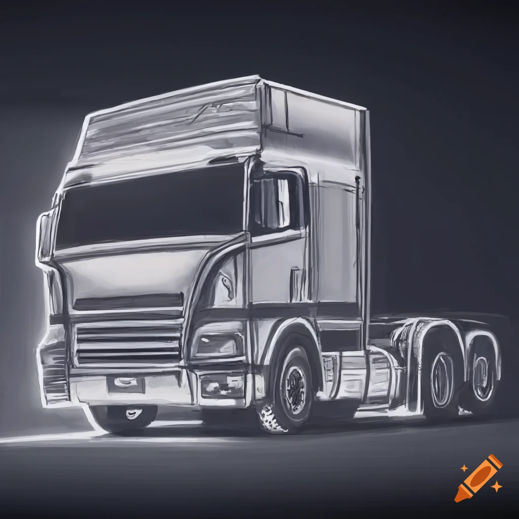 Hand Drawing Of A Small Delivery Truck - Not A Real Model Royalty Free SVG,  Cliparts, Vectors, and Stock Illustration. Image 37705953.