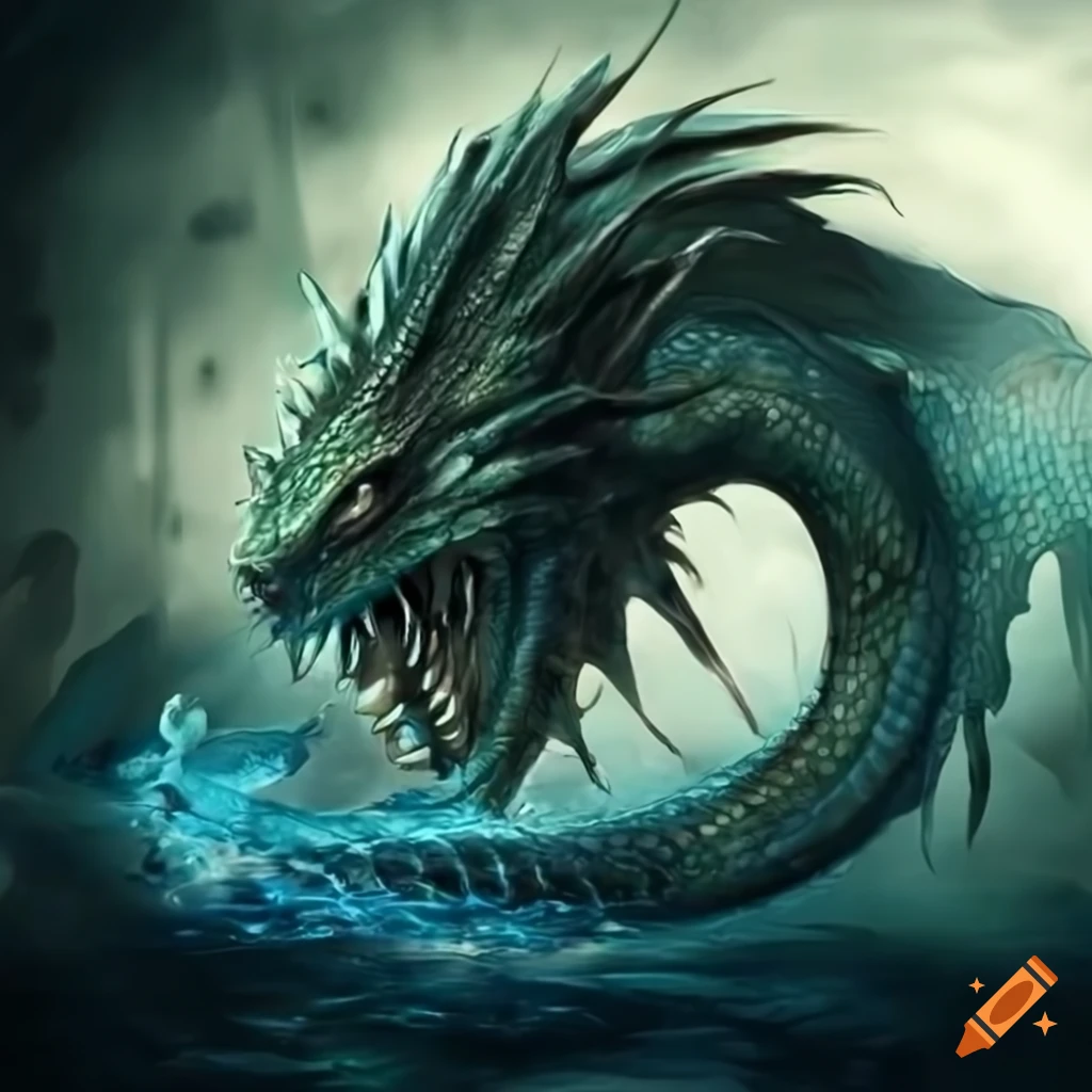 Fantasy water dragon on Craiyon