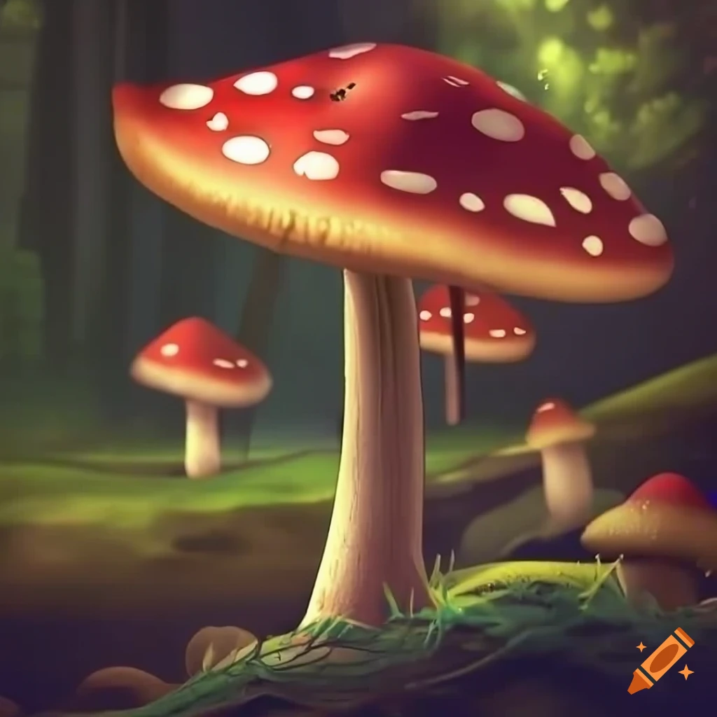 High definition closeup of mushrooms in the forest