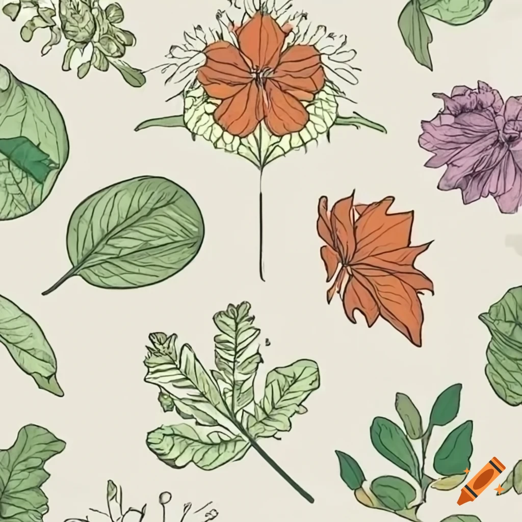 Leaves and flowers, aesthetic on Craiyon