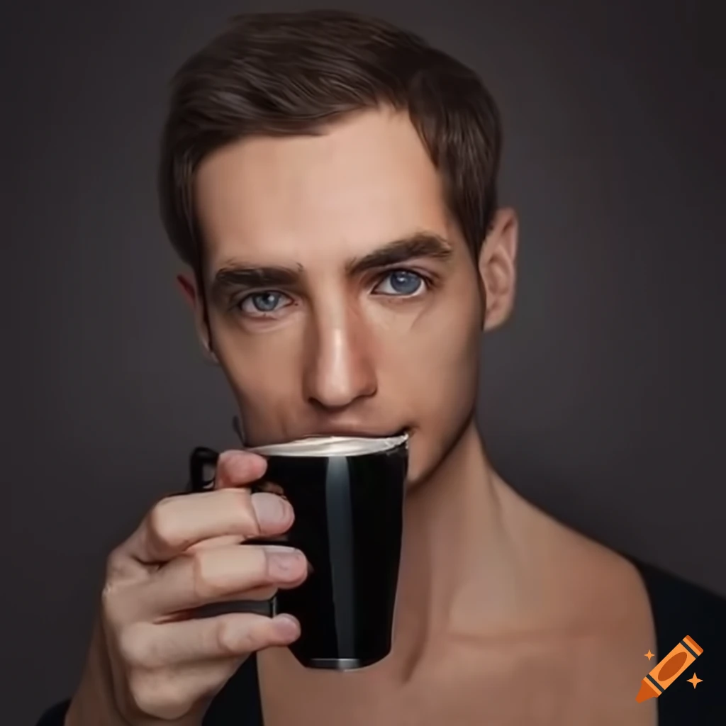 Average-looking-man holds an-expresso-cup color hyper-realistic on Craiyon