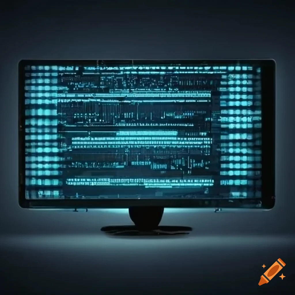 Computer screen with error code on Craiyon