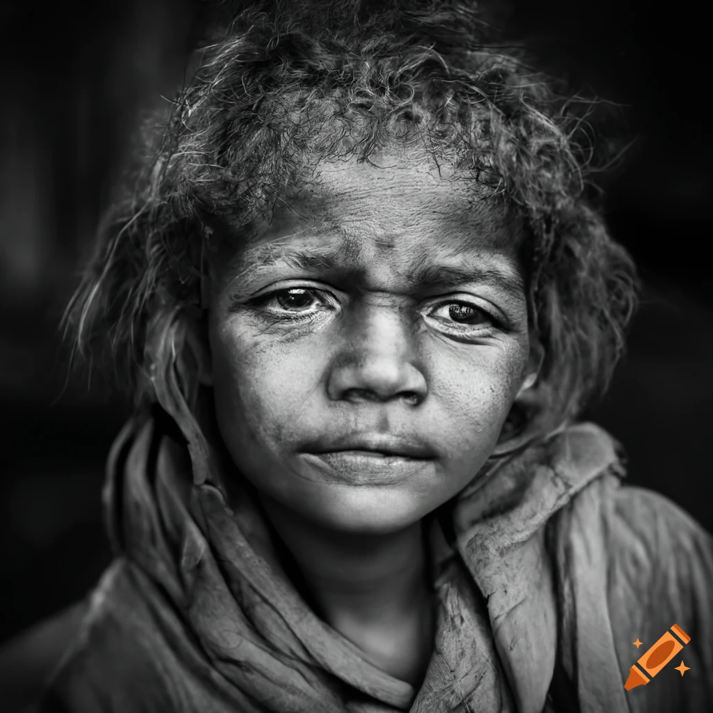 Monochrome portrait of kind-hearted vagrant. Rugged face, penetrating eyes. Fine-grained texture