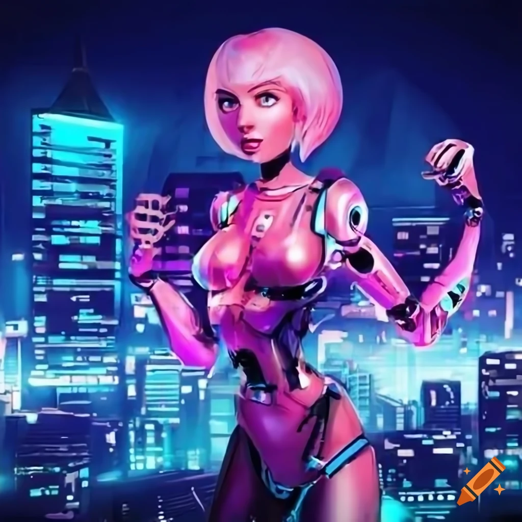 Robot Girl In Cyber City on Craiyon Robot Girl In Cyber City on Craiyon