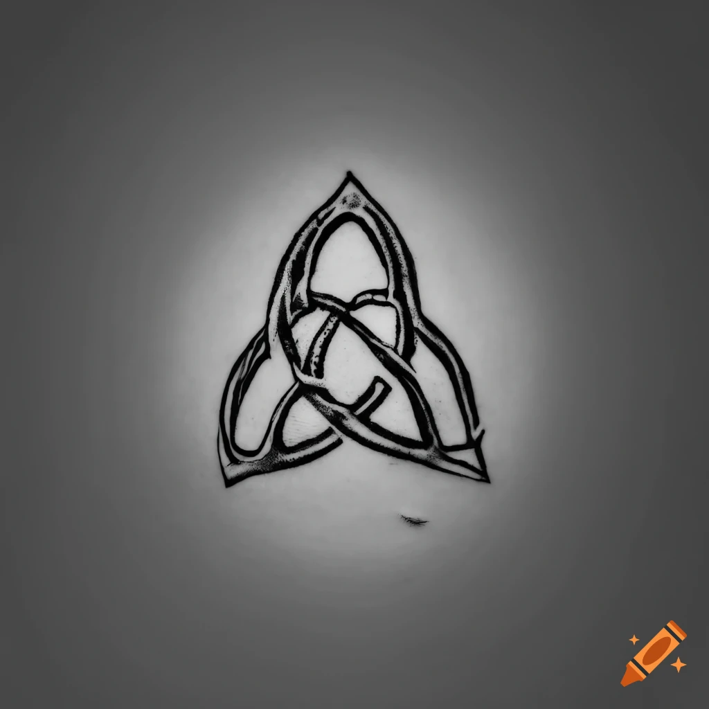 Triquetra with triangle logo trinity knot tattoo Vector Image
