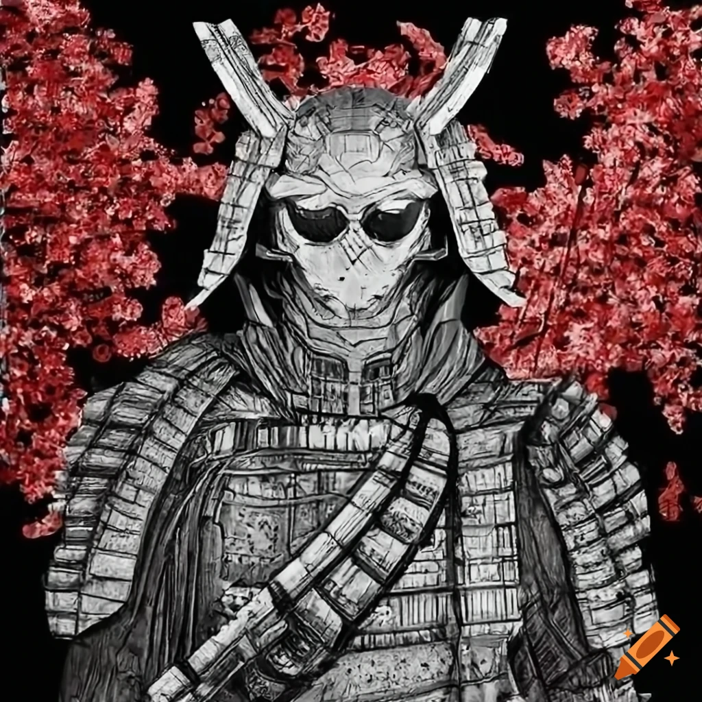 masked samurai art