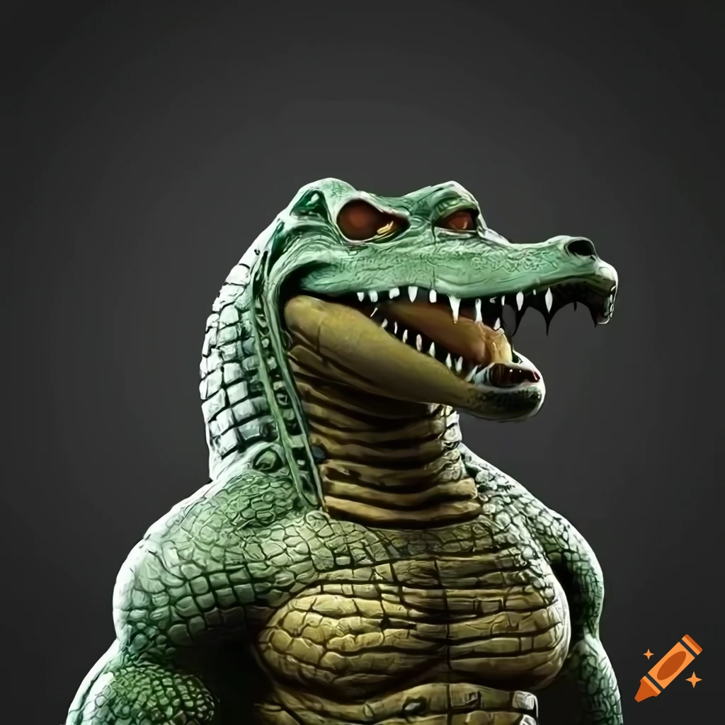 Crocodile humanoid on Craiyon