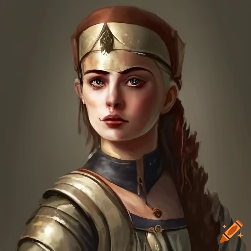 Medieval fantasy, character portrait, frankish noblewoman knight on Craiyon