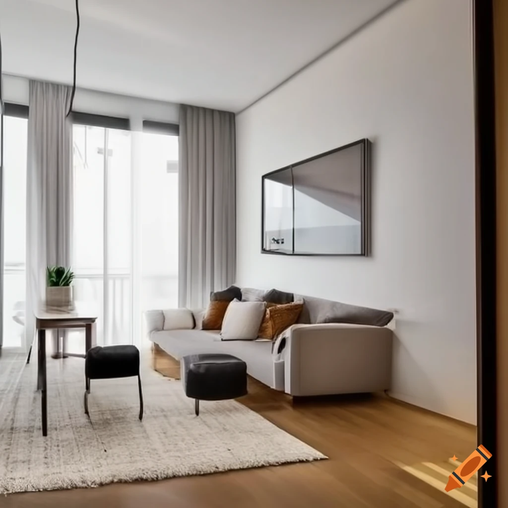 Modern apartment interior with sleek design and natural lighting