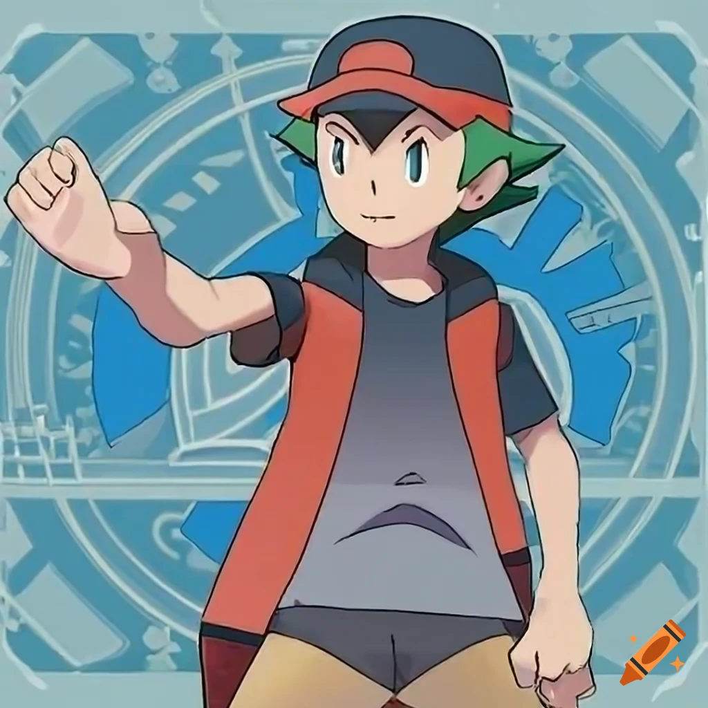 Trainer boy with trikot pokemon sun moon high definition