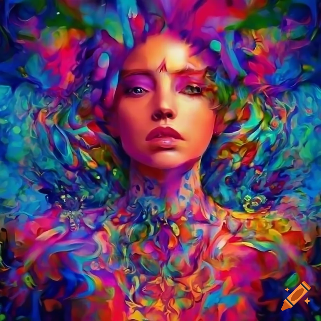 A stunning digital painting with vibrant colors and intricate details ...