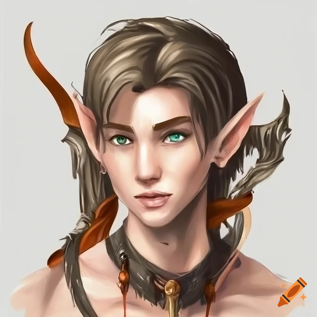 Male elf with bow on Craiyon