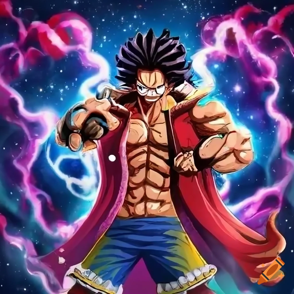 Luffy gear 5 looking at the stars at night high definition extreme high  quality on Craiyon