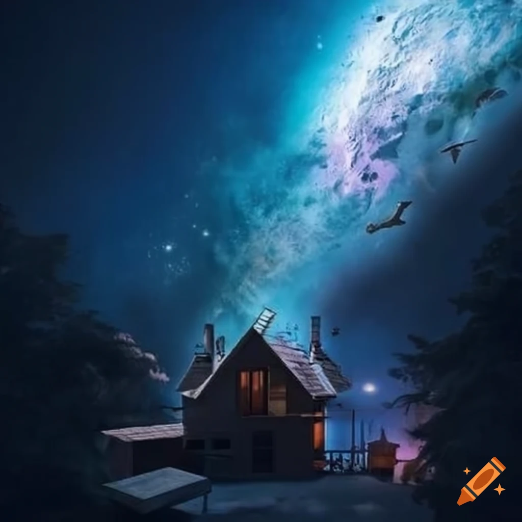 Big beautiful house in space