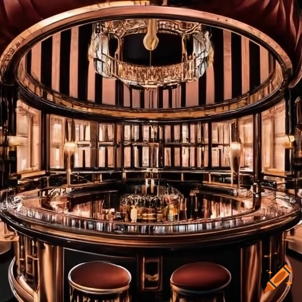 An elegant circular bar in a luxurious club