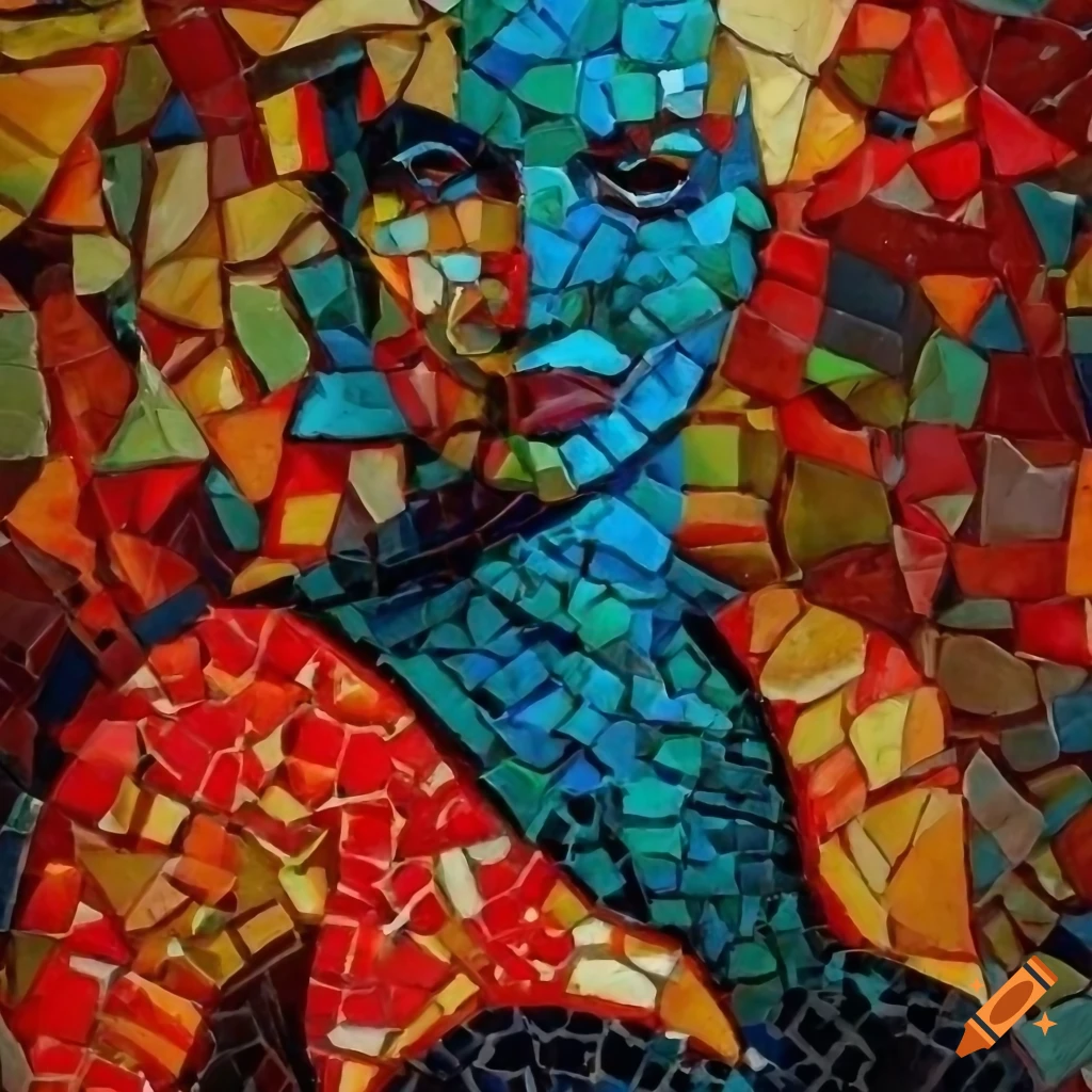 Shimmering disco ball on vibrant mosaic tiles on Craiyon
