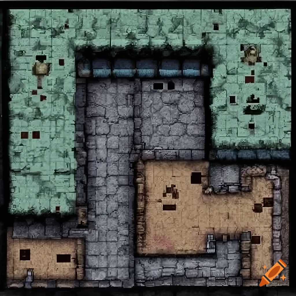 Role playing game pixel dungeon map, high resolution, sharp