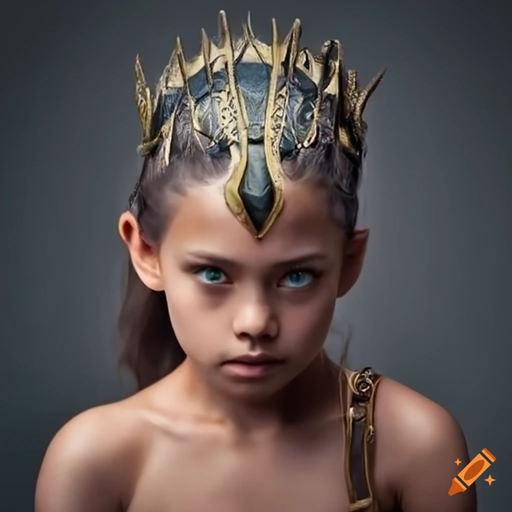Amazon Warrior Girl Age 12 Gray Background 1599
