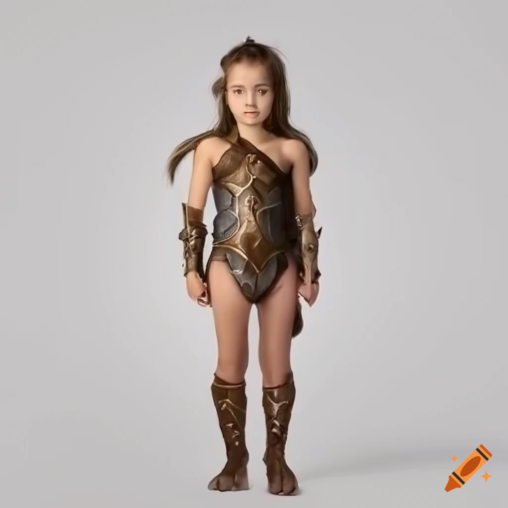 amazon-warrior-girl-age-12-gray-background-on-craiyon