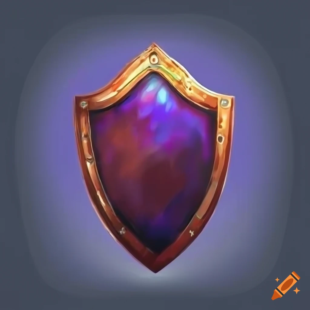 Digital painting magic shield icon